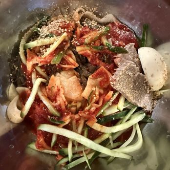 Yuchun - Chic Bibim Naang Myun (spicy Korean cold noodz) - Korean Near Me - Los Angeles, California