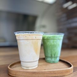 Saint Maxime Coffee - Iced Vanilla Latte and Ice Matcha Latte