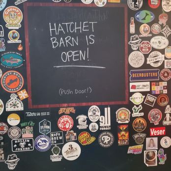 Pee Pa's Garage - Door with beer stickers - Breweries Near Me - Pinellas Park, Florida