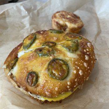 Einstein Bros. Bagels - Texas Brisket Egg Sandwich on Jalapeño bun - Breakfast & Brunch Near Me - Houston, Texas