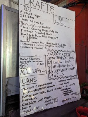 Menu photo 2 Tiniest Bar in Texas Austin, TX