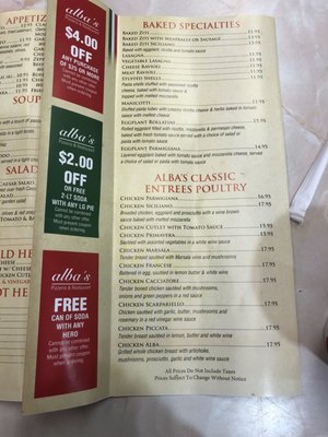 Menu photo 6 Alba's Pizzeria & Restaurant Jamaica, NY