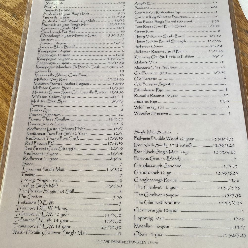 The Irish Rover - Whiskey menu - Irish Near Me - Louisville, Kentucky The Irish Rover - Whiskey menu - Irish Near Me - Louisville, Kentucky