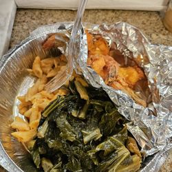 Georgette Sea N Soul - Mac&Cheese, Collard Greens, and Fried Shrimp