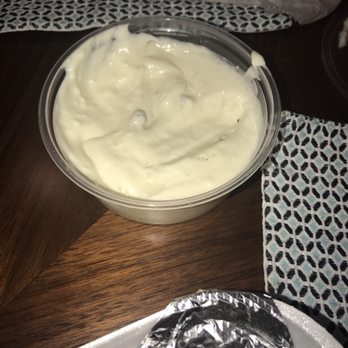 Cedars Grill - Garlic sauce $2.99: Wasn't expecting this huge tub! Tasted like garlic mayo rather than Lebanese garlic oil sauce i'm use to. - Mediterranean Near Me - Saint Petersburg, Florida Cedars Grill - Garlic sauce $2.99: Wasn't expecting this huge tub! Tasted like garlic mayo rather than Lebanese garlic oil sauce i'm use to. - Mediterranean Near Me - Saint Petersburg, Florida