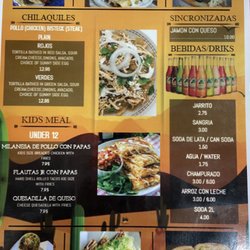 Taqueria El Sabor Poblano - Menu (Back)