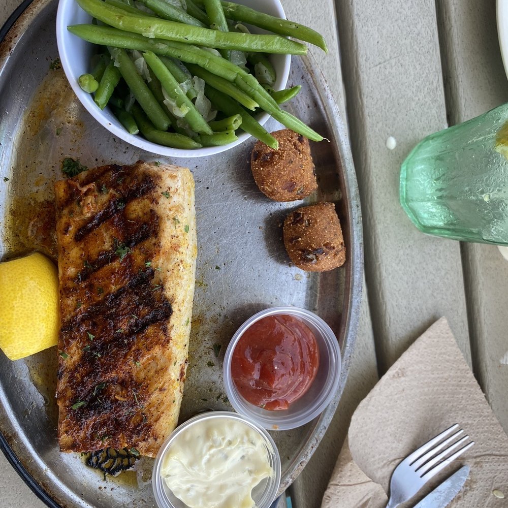 McElroy's Harbor House - Mahi Mahi easy blackened with green beans - Seafood Near Me - Biloxi, Mississippi McElroy's Harbor House - Mahi Mahi easy blackened with green beans - Seafood Near Me - Biloxi, Mississippi