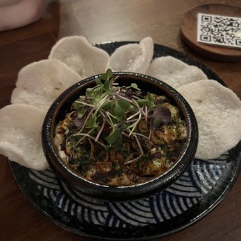 District Eleven - chopped scallop with shrimp cracker - Vietnamese Near Me - Vancouver, British Columbia