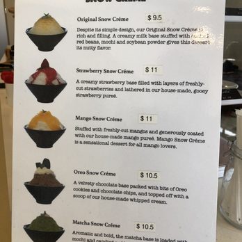 Cafe Sapientia - Snow creme menu - Coffee & Tea Near Me - Oak Park, California