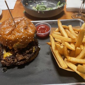 Chomp Kitchen and Drinks - Bulgogi Beef Burger w/ fries - American Near Me - Providence, Rhode Island