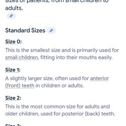 Arlington Dental Group - Bitewing x-ray size information