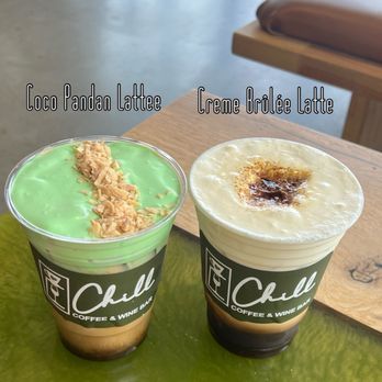 Chill Coffee and Wine Bar - Creme brûlée latte - Coffee & Tea Near Me - Arlington, Texas