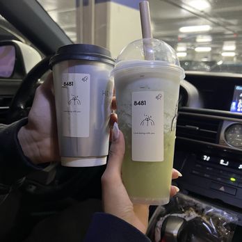 HeyTea - green grape cloud, brown super milk tea (hot) - Bubble Tea Near Me - Rockville, Maryland