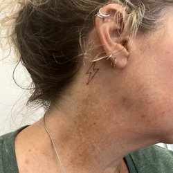 Fine Line Tattoo By Rachel - Lightning bolt best friend tattoo