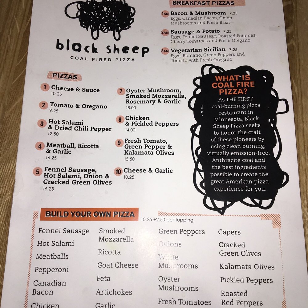 Black Sheep Coal Fired Pizza - Menu 1/2 - Pizza Near Me - Saint Paul, Minnesota Black Sheep Coal Fired Pizza - Menu 1/2 - Pizza Near Me - Saint Paul, Minnesota