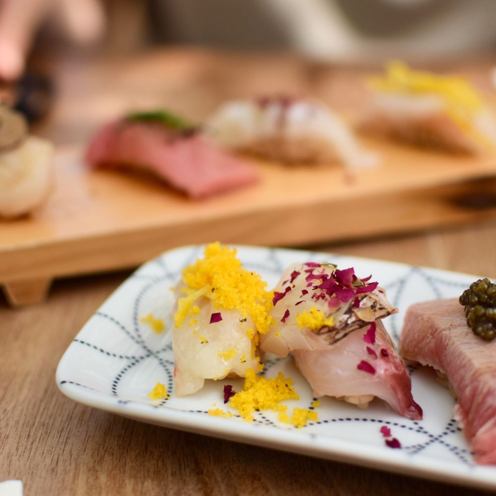 Sushi Lab Rooftop - botan ebi with botarga, hamachi with cured kombu, otoro with caviar ($120 omakase) - Japanese Near Me - New York, New York Sushi Lab Rooftop - botan ebi with botarga, hamachi with cured kombu, otoro with caviar ($120 omakase) - Japanese Near Me - New York, New York