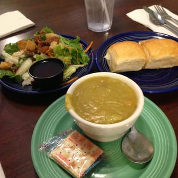 Jongewaard's Bake n Broil - Sude of salad, split pea soup, and rolls. - American Near Me - Long Beach, California