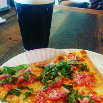 Five Points Pizza - Prosciutto and basil thin crust and stout. - Italian Near Me - Nashville, Tennessee