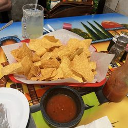 El Lorito - Heaping basket of free chips and salsa for starters.