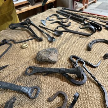 The Grove - Blacksmith shop, 7-27-2025.  Raw iron ore and some products created from it. - Landmarks & Historical Buildings Near Me - Glenview, Illinois