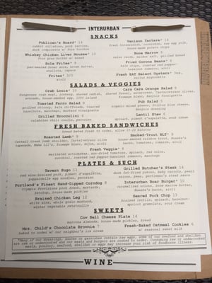 Menu photo 6 Interurban Portland, OR Menu photo 6 Interurban Portland, OR