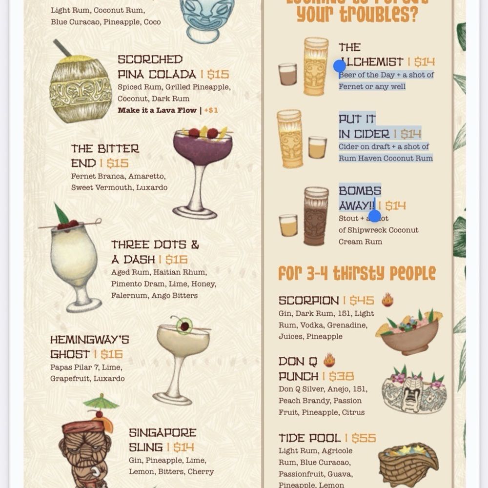 Stowaway - Menu - Tiki Bars Near Me - Tustin, California