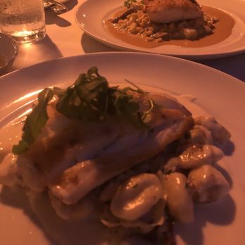 Fin Bistro - Grouper and gnocchi in front and the Dorado in the back. Grouper was excellent - Seafood Near Me - Marco Island, Florida Fin Bistro - Grouper and gnocchi in front and the Dorado in the back. Grouper was excellent - Seafood Near Me - Marco Island, Florida