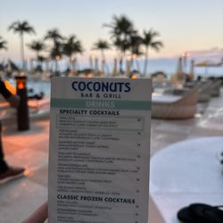 Coconuts Bar and Grill - Drink menu
