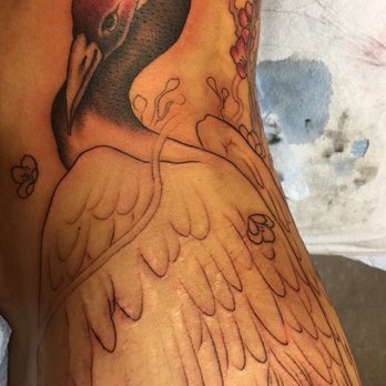Bamboo Tattoo - The crane is coming along! - Tattoo Near Me - Los Angeles, California
