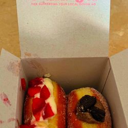 Cafe Chica - Strawberry Chantilly Bomboloni and Bomb-Oreo Bomboloni