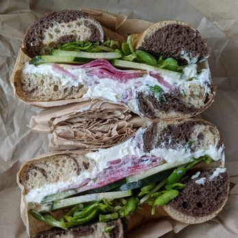 The Bagel Mill - Greens and cheese on a marbled rye - Bagels Near Me - Petaluma, California The Bagel Mill - Greens and cheese on a marbled rye - Bagels Near Me - Petaluma, California