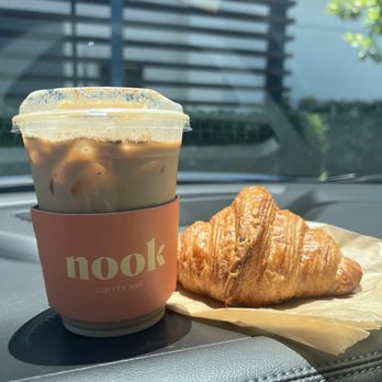 Nook Coffee Bar - Spanish latte (iced) and a butter croissant! - Coffee & Tea Near Me - Torrance, California