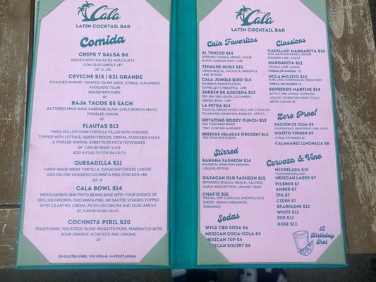 Menu photo 3 Bar Cala Portland, OR