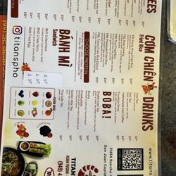Titan's Pho Asian Bistro - Menu 9/17/24