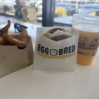 Eggbred - Breakfast potatoes, chorizo egg sandwich, orange juice - Breakfast & Brunch Near Me - Chino Hills, California Eggbred - Breakfast potatoes, chorizo egg sandwich, orange juice - Breakfast & Brunch Near Me - Chino Hills, California