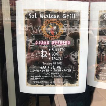 Sol Mexican Grill - Opening day promo - Mexican Near Me - Washington, DC, District of Columbia