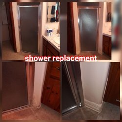 Borrego Glass and Handyman Services - Shower door replacement and water damage repair.