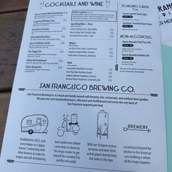 San Francisco Brewing - Menu 6-19-25 - Breweries Near Me - San Francisco, California
