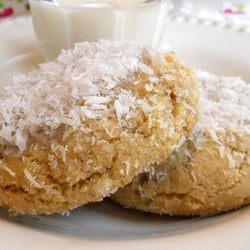 CookieCrowd - Chloey - the ultimate almond cookie filled with real coconut and almond slices topped with a coconut glaze more coconut