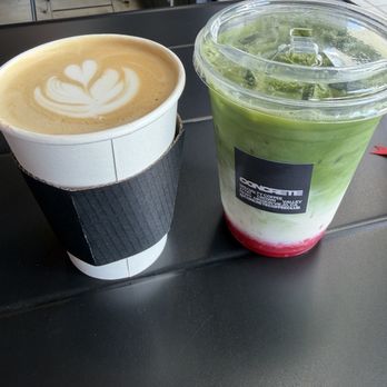 Concrete Coffee - Raspberry matcha and hot dulce de leche latte - Coffee & Tea Near Me - Mission Viejo, California Concrete Coffee - Raspberry matcha and hot dulce de leche latte - Coffee & Tea Near Me - Mission Viejo, California