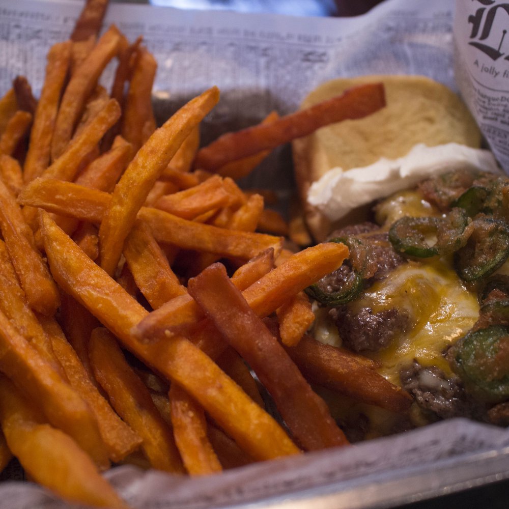 The Committed Pig - jalapeno burger + potato fries - Breakfast & Brunch Near Me - Morristown, New Jersey The Committed Pig - jalapeno burger + potato fries - Breakfast & Brunch Near Me - Morristown, New Jersey