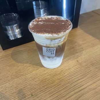 Grid Coffee - Iced Einspanner before mixing - Coffee & Tea Near Me - Santa Ana, California