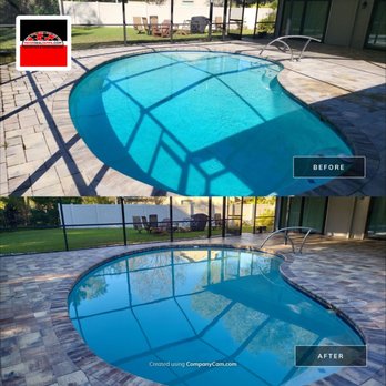 Paver Seal Tampa - Dirty pool deck got the works with our Showcase Sealing Service: Clean, Sand and 3 coats of commercial sealant - Pressure Washers Near Me Paver Seal Tampa - Dirty pool deck got the works with our Showcase Sealing Service: Clean, Sand and 3 coats of commercial sealant - Pressure Washers Near Me