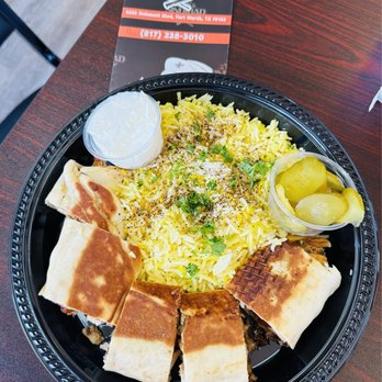 Sindibad Mediterranean Restaurant  - Chicken Schwarma wrap with rice - Mediterranean Near Me - Fort Worth, Texas
