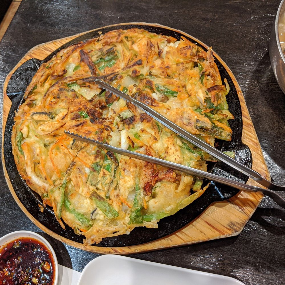 Yet Tuh - Green onion pancake with seafood. - Korean Near Me - Doraville, Georgia Yet Tuh - Green onion pancake with seafood. - Korean Near Me - Doraville, Georgia