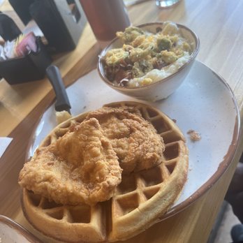 Brunches - Chicken and waffles and loaded grits - Breakfast & Brunch Near Me - Wilmington, North Carolina