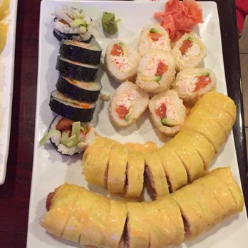 Samurai Sushi Bar - Sushi: the lower two rolls are the "Oil Spill Roll" which were fantastic! - Sushi Bars Near Me - Lafayette, Louisiana Samurai Sushi Bar - Sushi: the lower two rolls are the "Oil Spill Roll" which were fantastic! - Sushi Bars Near Me - Lafayette, Louisiana