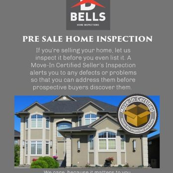 BELLS Home Inspections - Pre Sale Home Inspection
We care, because it matters to you. - Home Inspectors Near Me BELLS Home Inspections - Pre Sale Home Inspection
We care, because it matters to you. - Home Inspectors Near Me