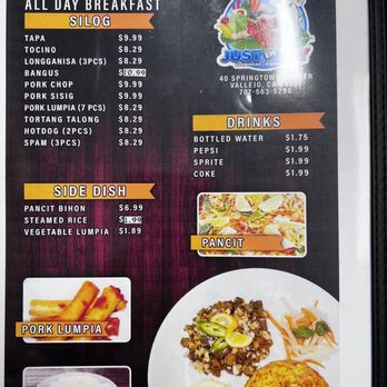 Just En Joy - Menu - Filipino Near Me - Vallejo, California Just En Joy - Menu - Filipino Near Me - Vallejo, California