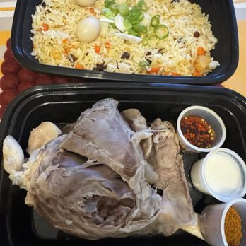 Kusan Bazaar - lamb shank and pilaf - Halal Near Me - San Mateo, California Kusan Bazaar - lamb shank and pilaf - Halal Near Me - San Mateo, California